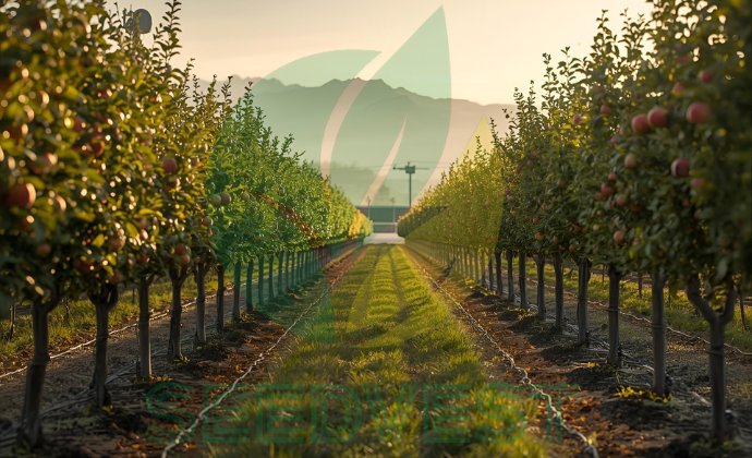 Drip-Enabled Apple Orchard Maule Chile